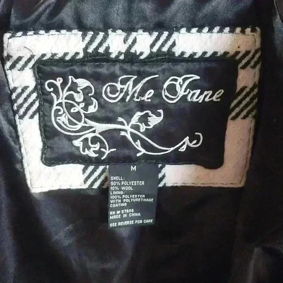 Me Jane Women 3/4 Sleeve Houndstooth Belted Cropped Jacket Size M - Picture 6 of 8